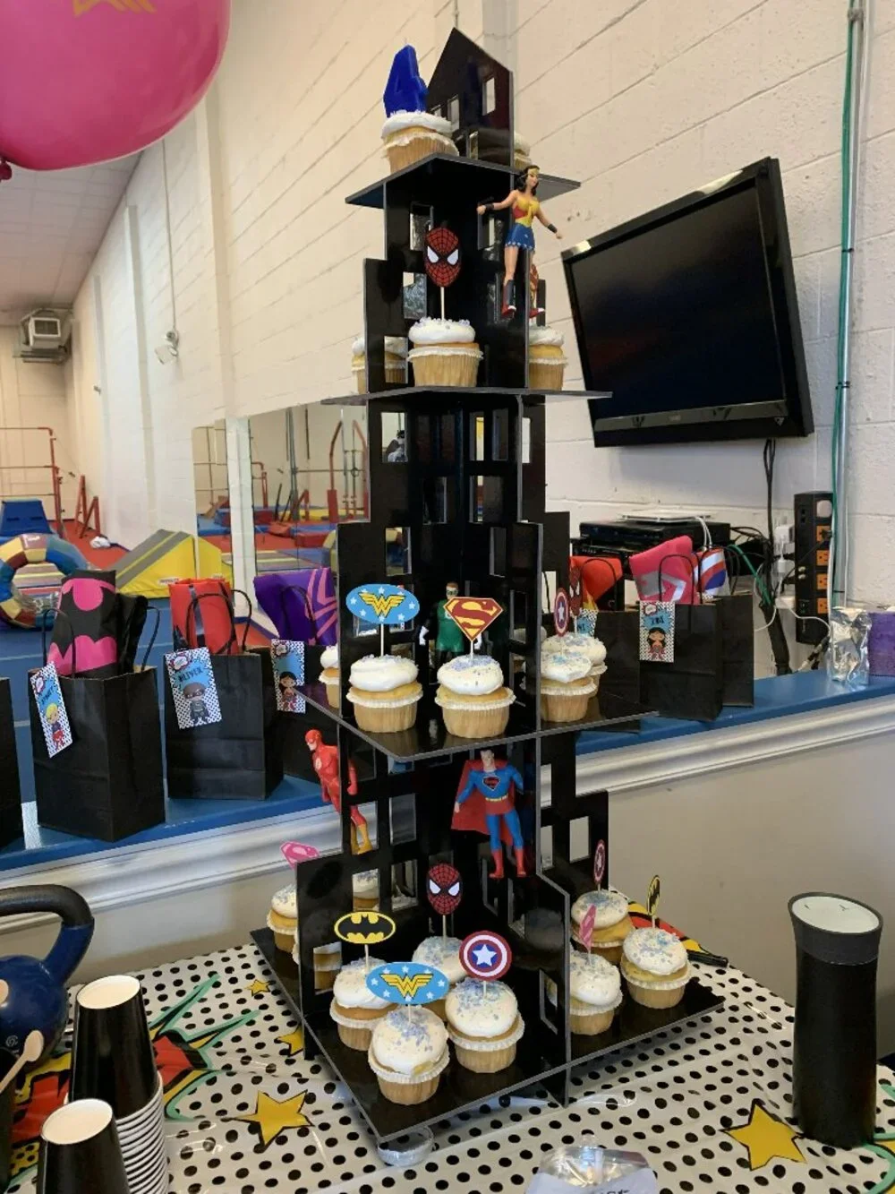 Tiered Cupcake Stand Black City Skyline